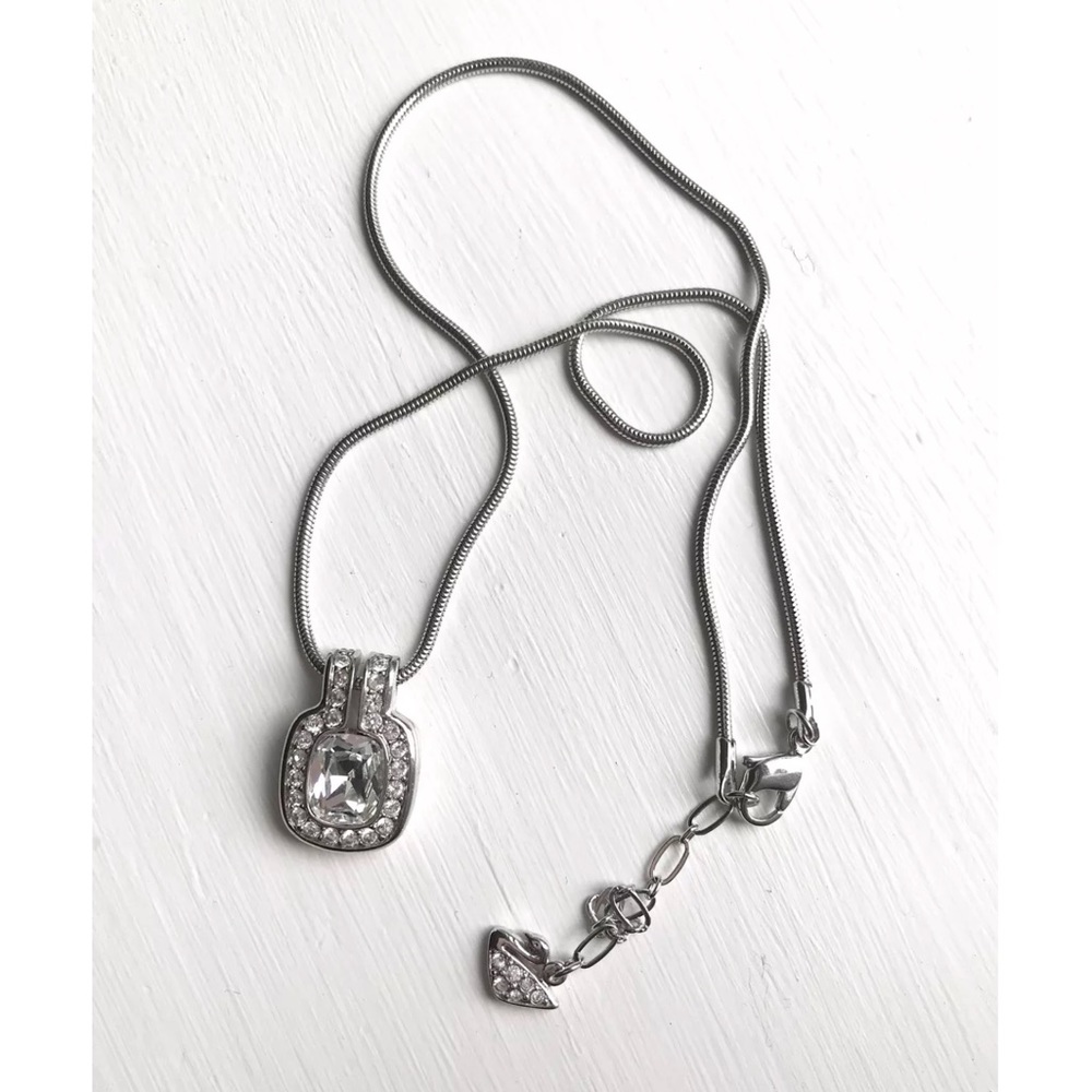 Swarovski Silver Clear Crystal Diamond Necklace